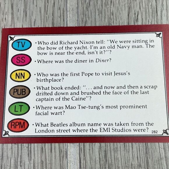 Trivial Pursuit Baby Boomer Subsidiary Card Set. Vintage 1983 - Picture 7 of 8